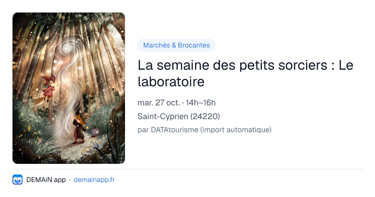 La semaine des petits sorciers : Le laboratoire — Saint-Cyprien