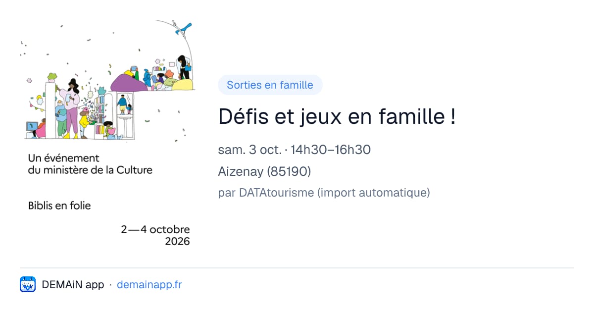 Défis et jeux en famille ! — Aizenay