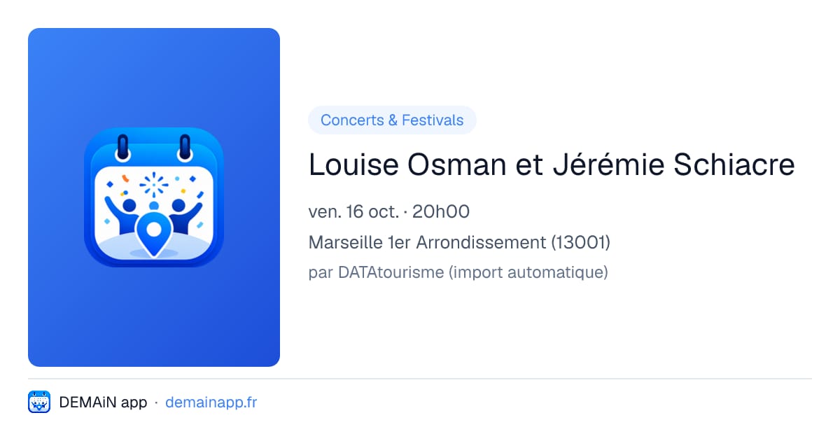 Louise Osman et Jérémie Schiacre — Marseille 1er Arrondissement
