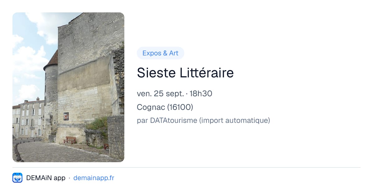 Sieste Littéraire — Cognac