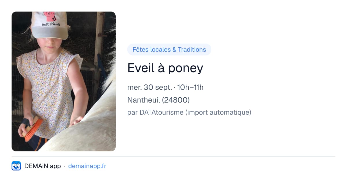 Eveil à poney — Nantheuil