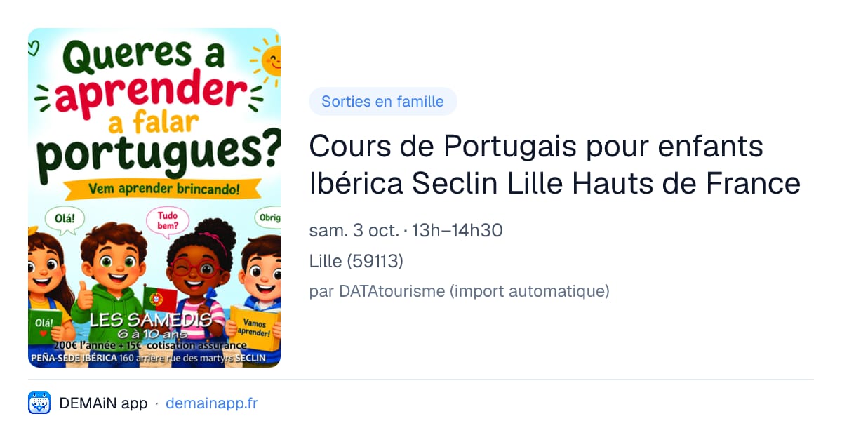 Cours de Portugais pour enfants Ibérica Seclin Lille Hauts de France — Lille