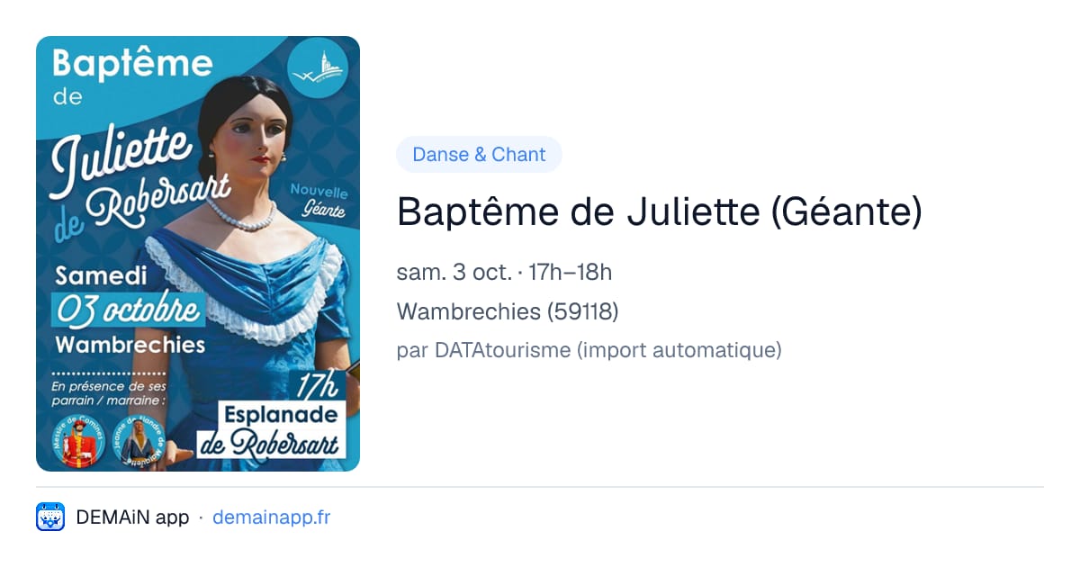 Baptême de Juliette (Géante) — Wambrechies
