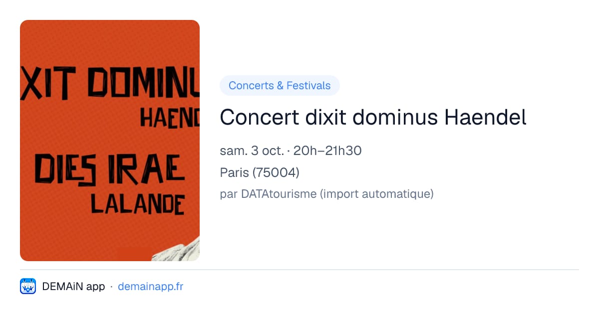 Concert dixit dominus Haendel — Paris