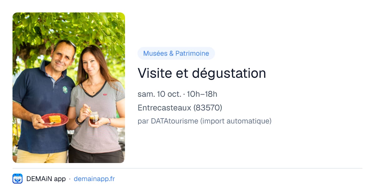 Visite et dégustation — Entrecasteaux