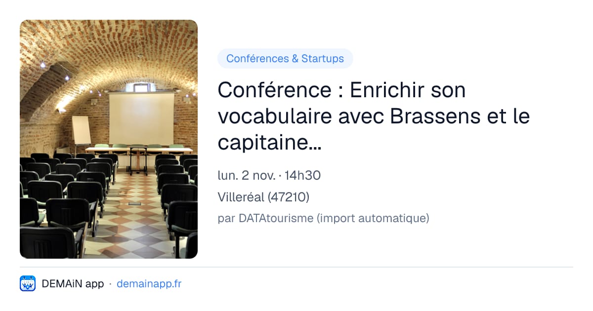 Conférence : Enrichir son vocabulaire avec Brassens et le capitaine Haddock — Villeréal