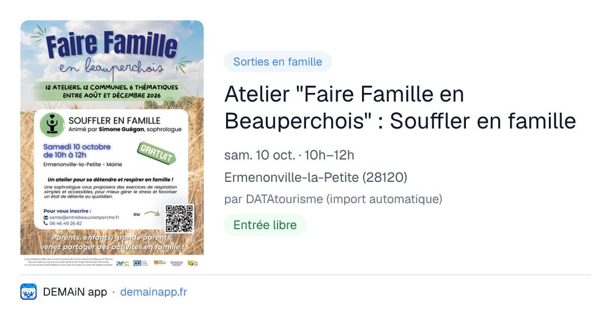 Atelier "Faire Famille en Beauperchois" : Souffler en famille — Ermenonville-la-Petite