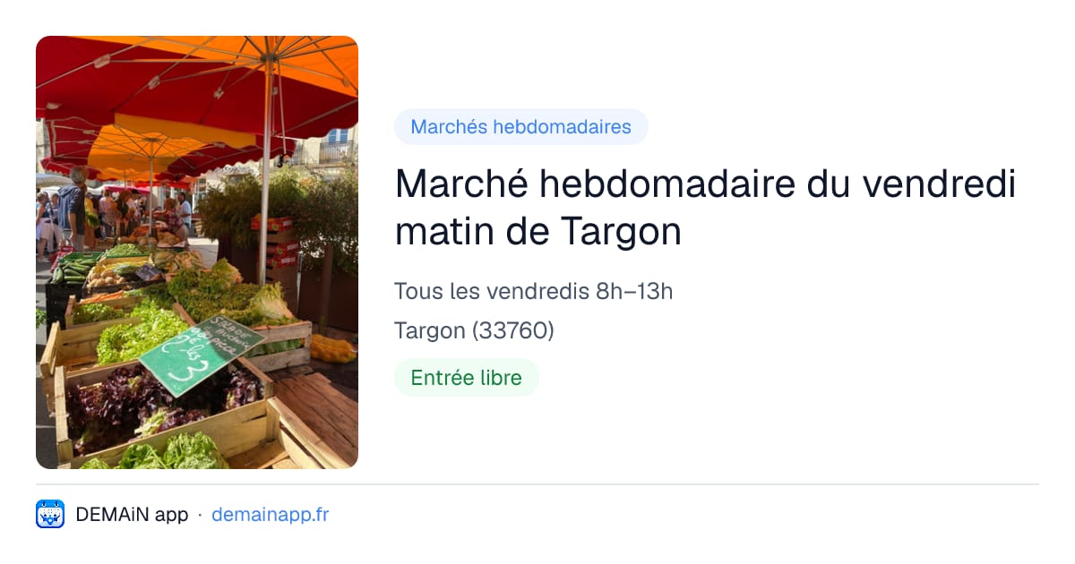 Marché hebdomadaire du vendredi matin de Targon — Targon