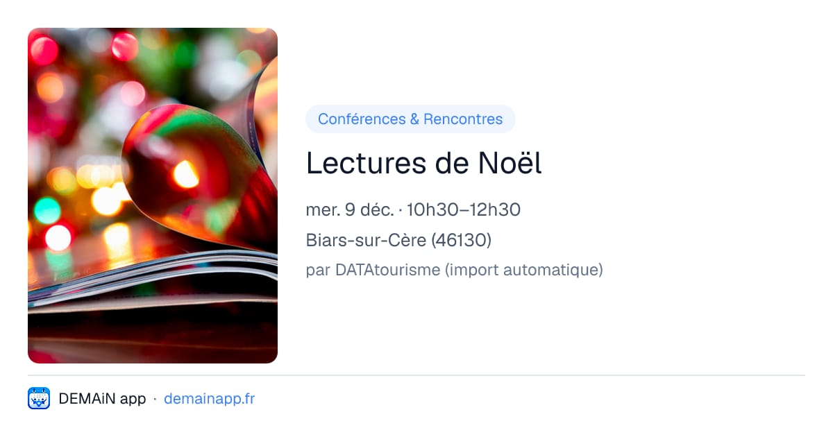 Lectures de Noël — Biars-sur-Cère