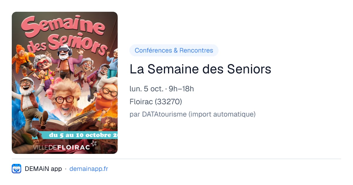 La Semaine des Seniors — Floirac