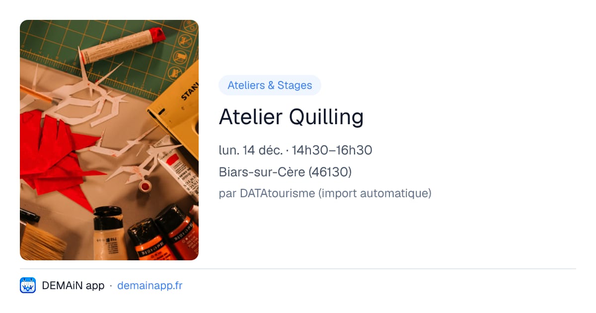Atelier Quilling — Biars-sur-Cère