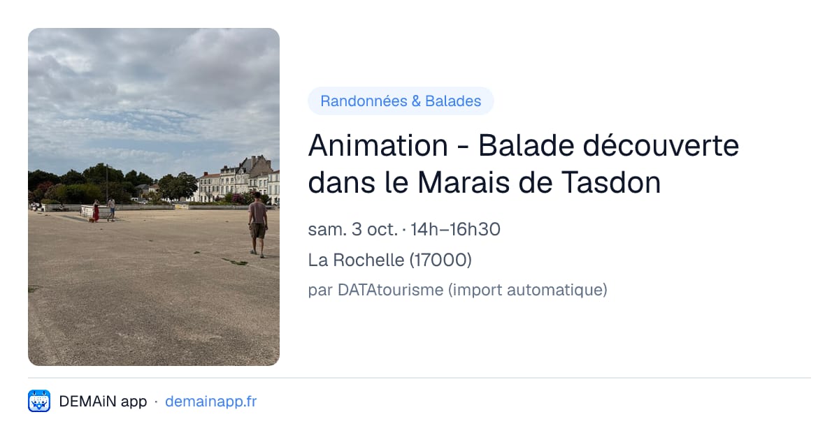 Animation - Balade découverte dans le Marais de Tasdon — La Rochelle