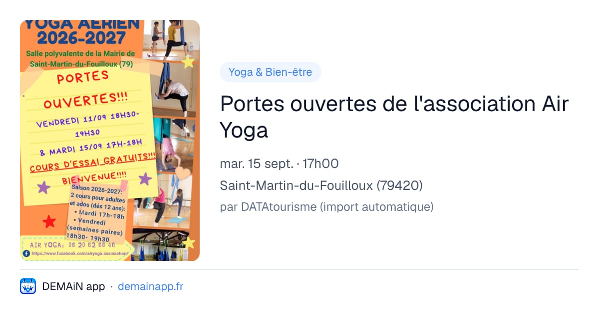 Portes ouvertes de l'association Air Yoga — Saint-Martin-du-Fouilloux