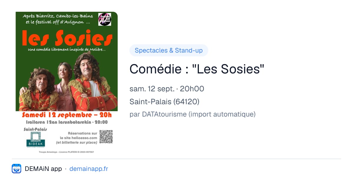Comédie : "Les Sosies" — Saint-Palais