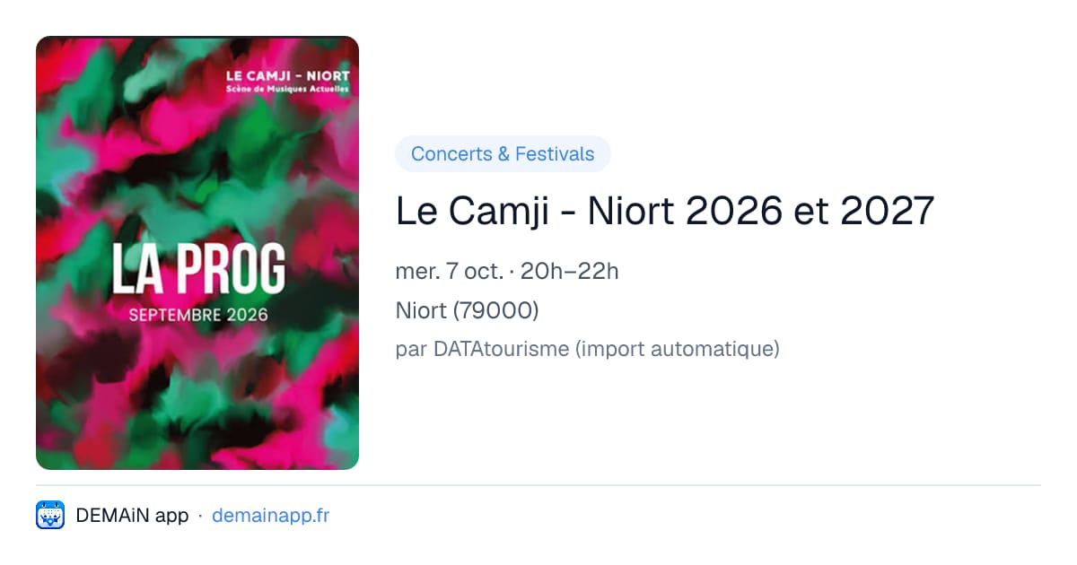 Le Camji - Niort 2026 et 2027 — Niort