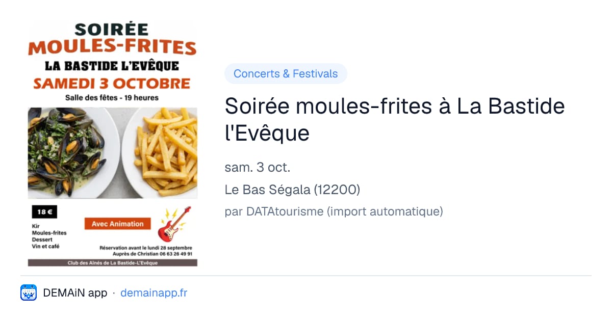 Soirée moules-frites à La Bastide l'Evêque — Le Bas Ségala