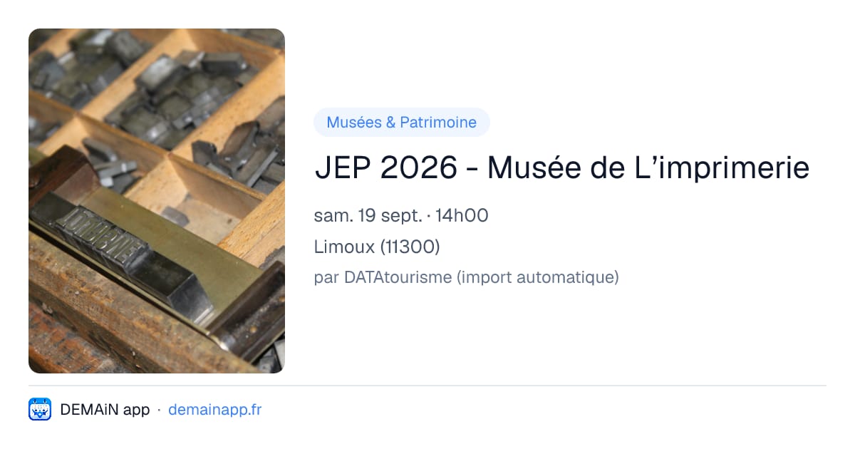 JEP 2026 - Musée de L’imprimerie — Limoux