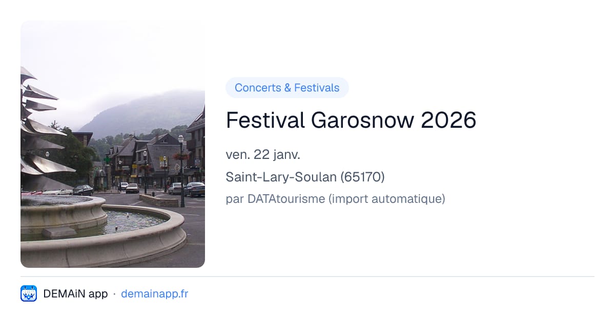Festival Garosnow 2026 — Saint-Lary-Soulan