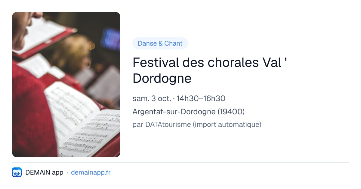 Festival des chorales Val ' Dordogne — Argentat-sur-Dordogne