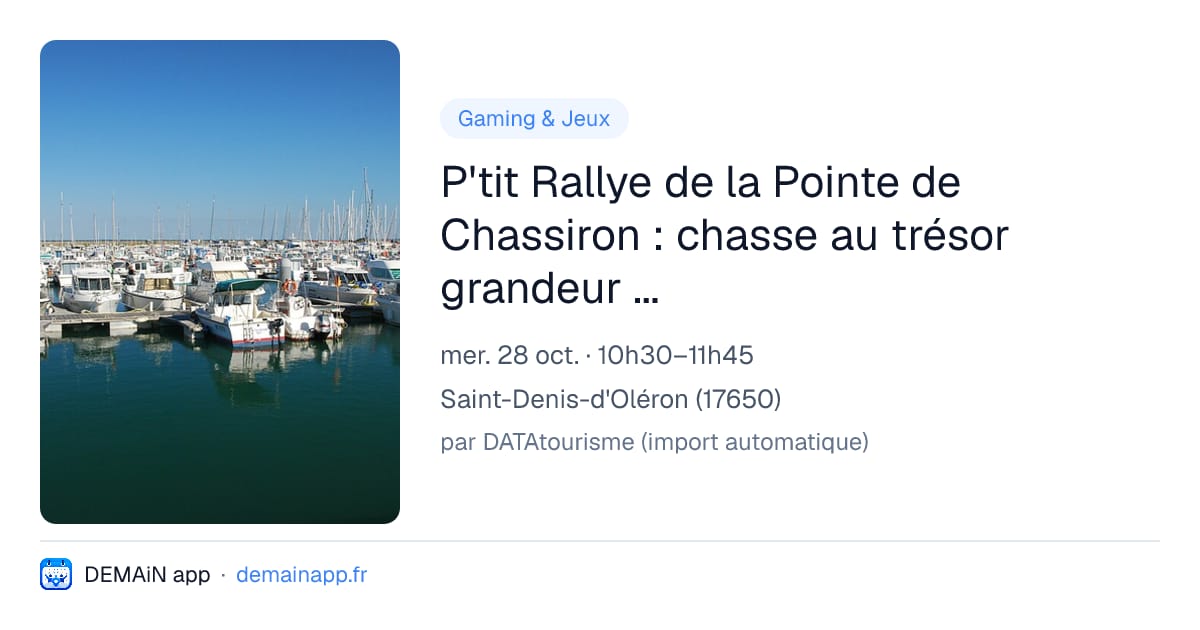 P'tit Rallye de la Pointe de Chassiron : chasse au trésor grandeur nature et animée — Saint-Denis-d'Oléron