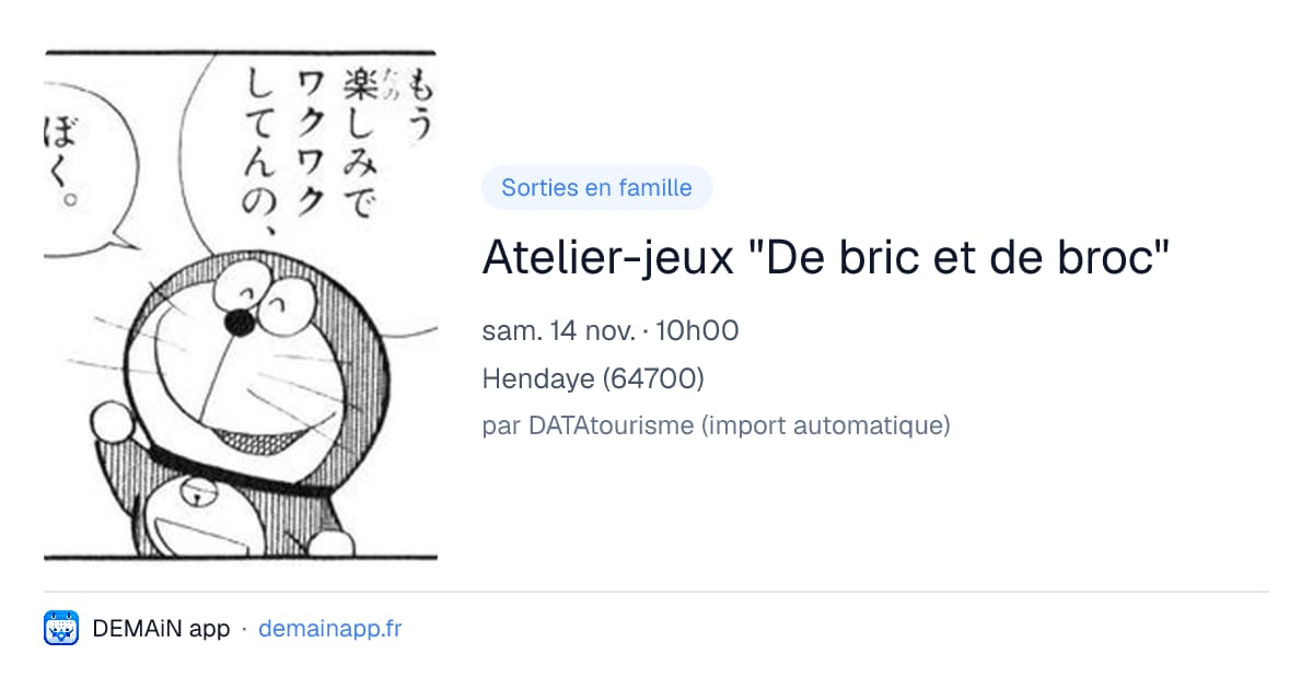 Atelier-jeux "De bric et de broc" — Hendaye