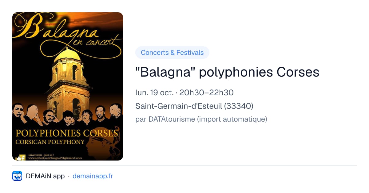 "Balagna" polyphonies Corses — Saint-Germain-d'Esteuil