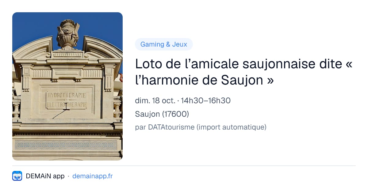 Loto de l’amicale saujonnaise dite « l’harmonie de Saujon » — Saujon