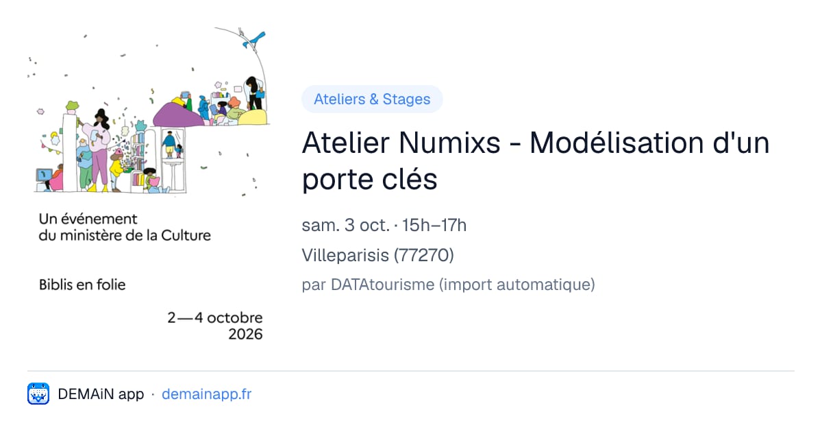 Atelier Numixs - Modélisation d'un porte clés — Villeparisis