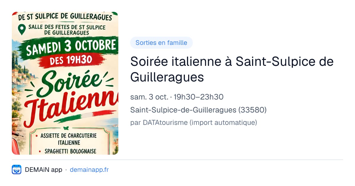 Soirée italienne à Saint-Sulpice de Guilleragues — Saint-Sulpice-de-Guilleragues