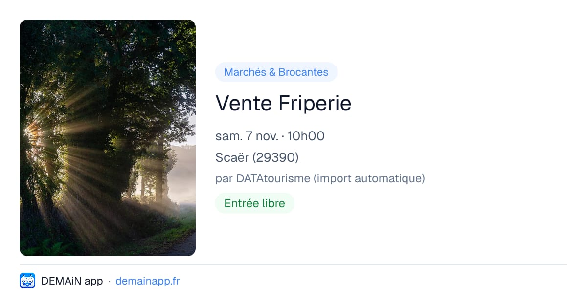 Vente Friperie — Scaër