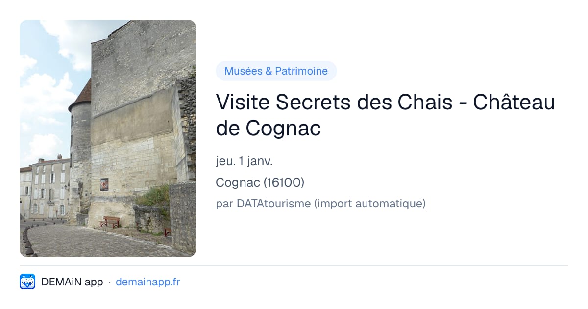 Visite Secrets des Chais - Château de Cognac — Cognac