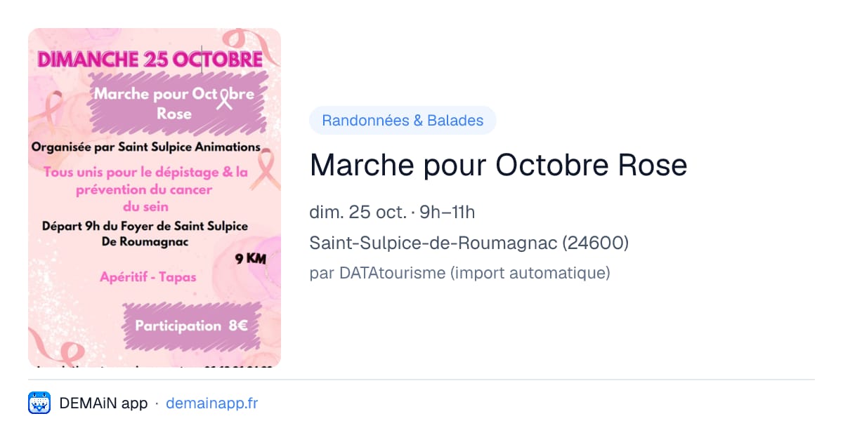 Marche pour Octobre Rose — Saint-Sulpice-de-Roumagnac