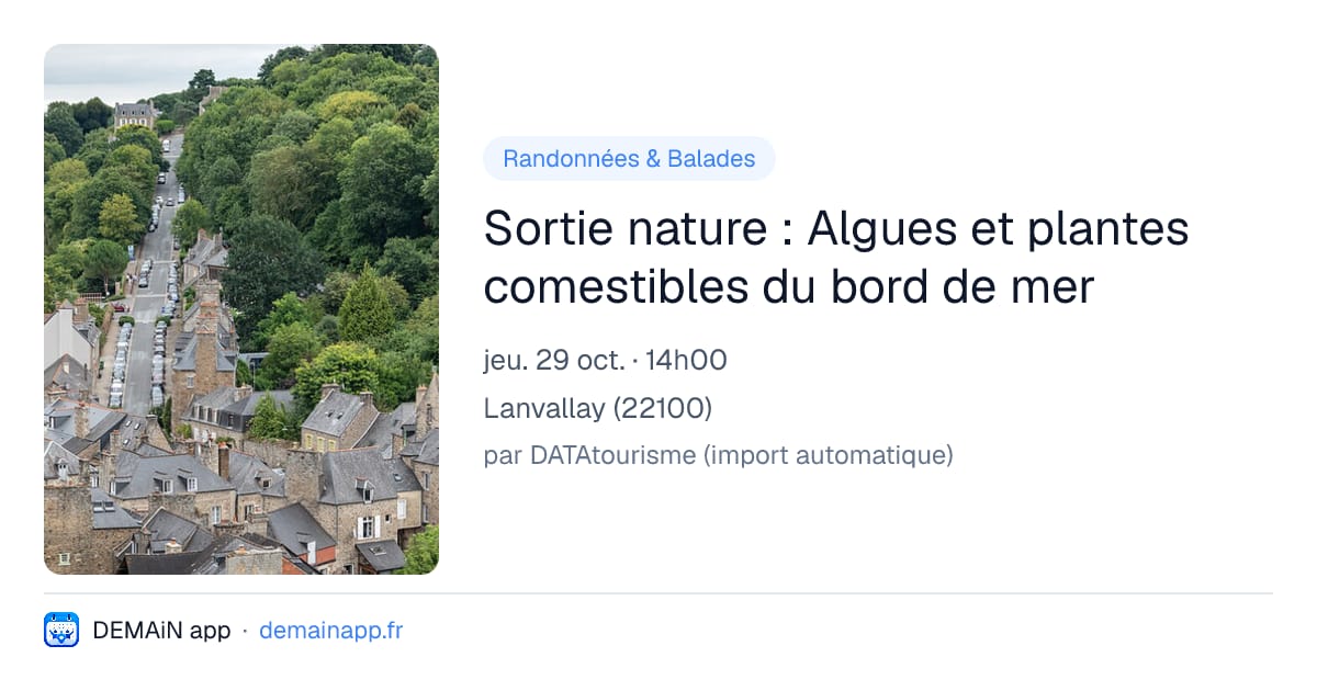 Sortie nature : Algues et plantes comestibles du bord de mer — Lanvallay