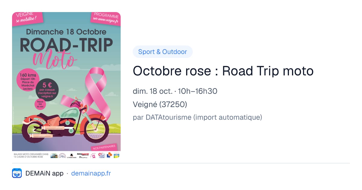 Octobre rose : Road Trip moto — Veigné