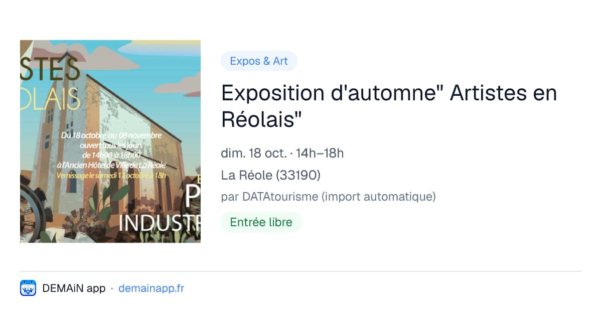 Exposition d'automne" Artistes en Réolais" — La Réole