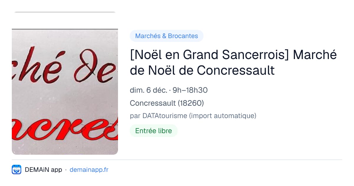 [Noël en Grand Sancerrois] Marché de Noël de Concressault — Concressault
