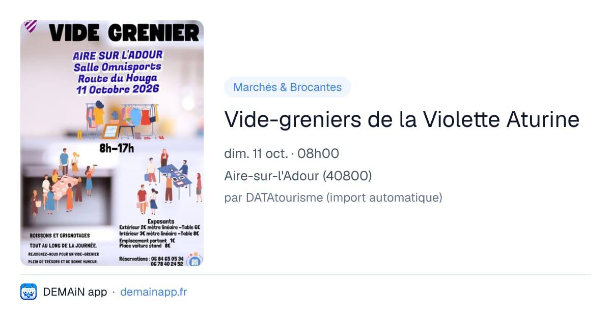 Vide-greniers de la Violette Aturine — Aire-sur-l'Adour