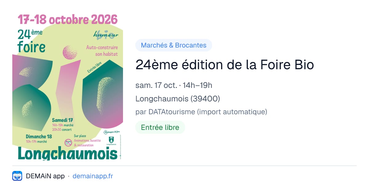 24ème édition de la Foire Bio — Longchaumois