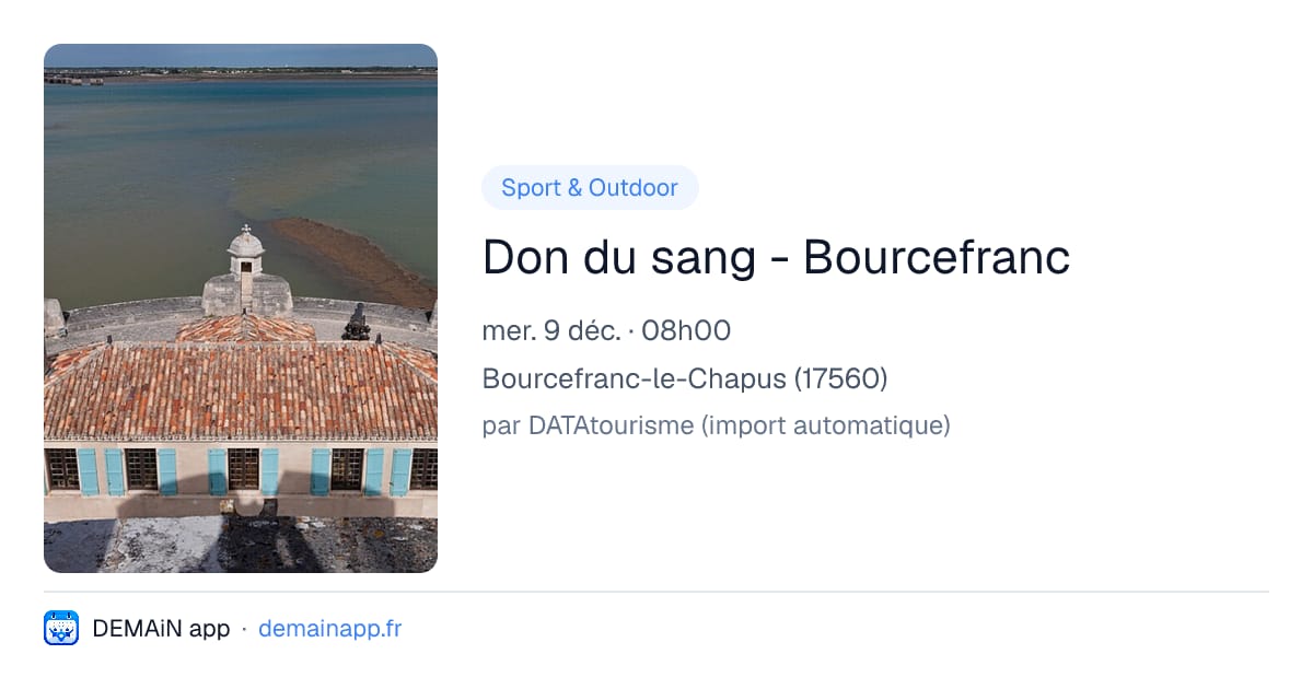 Don du sang - Bourcefranc — Bourcefranc-le-Chapus