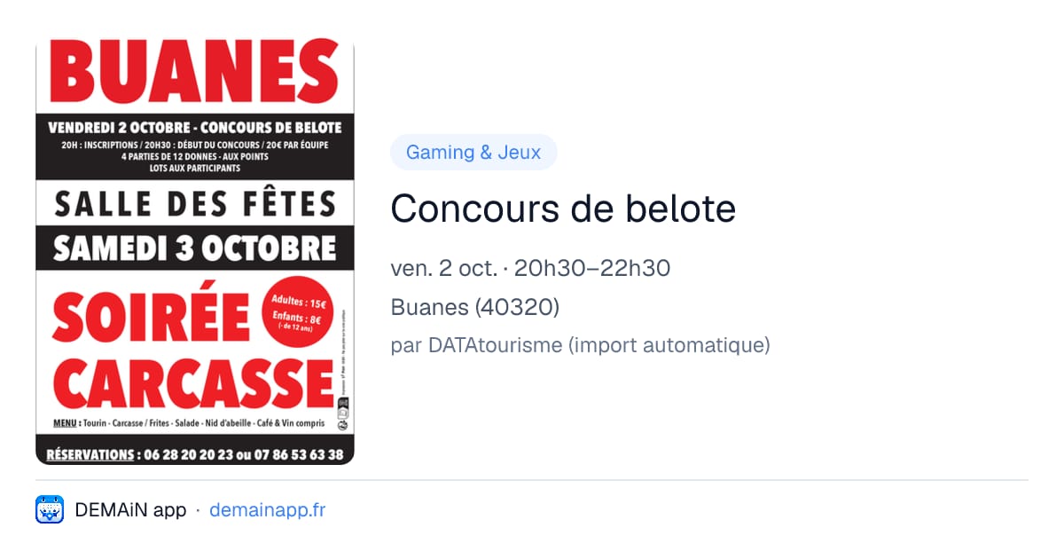 Concours de belote — Buanes