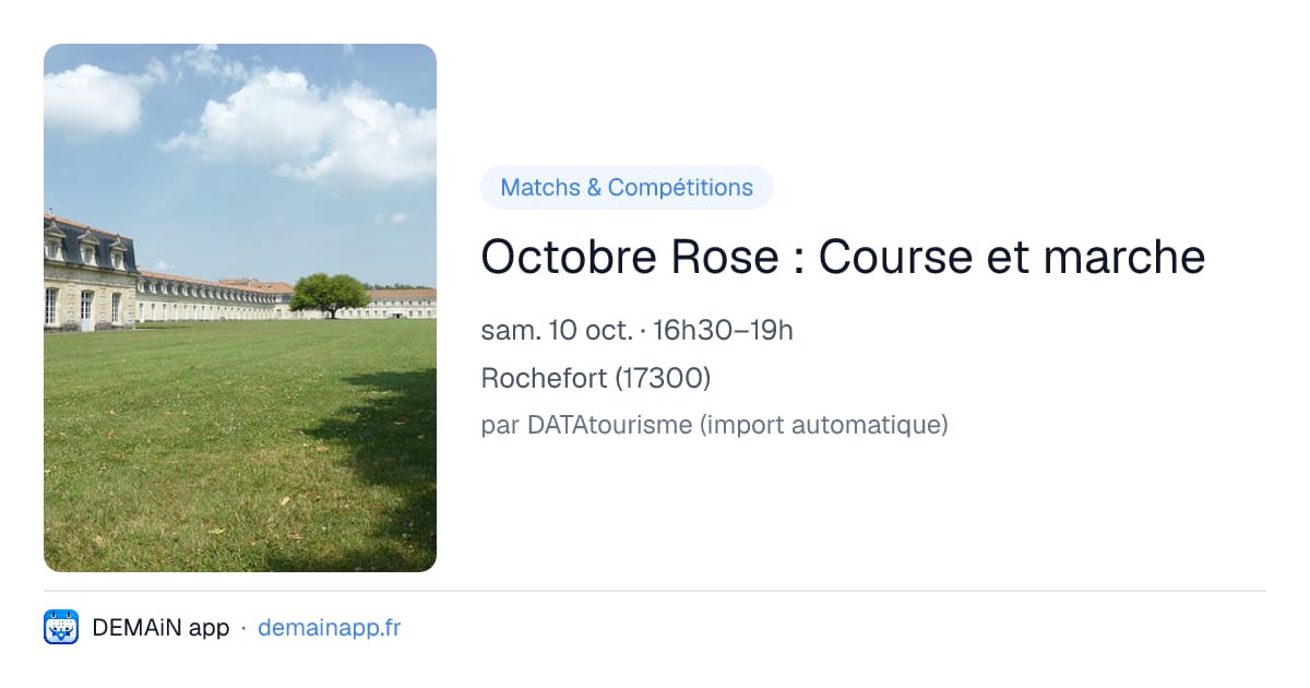 Octobre Rose : Course et marche — Rochefort