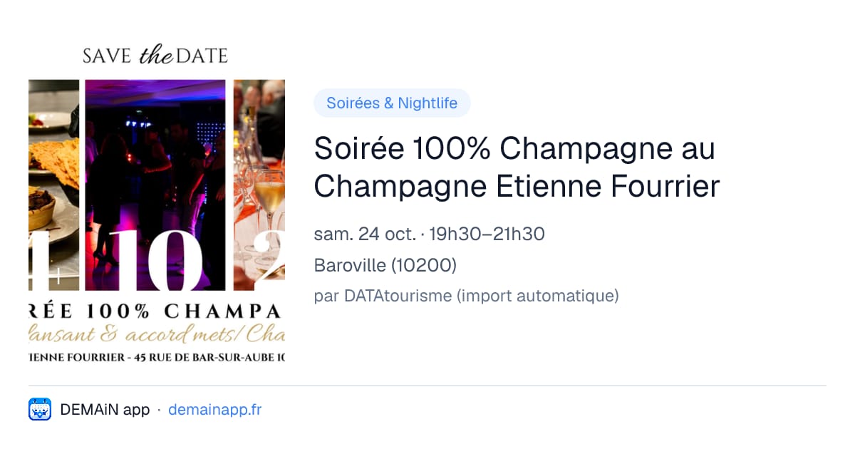 Soirée 100% Champagne au Champagne Etienne Fourrier — Baroville