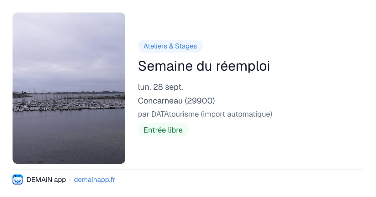 Semaine du réemploi — Concarneau