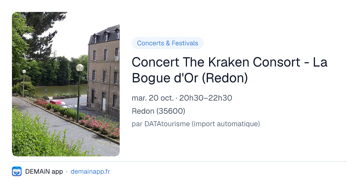 Concert The Kraken Consort - La Bogue d'Or (Redon) — Redon