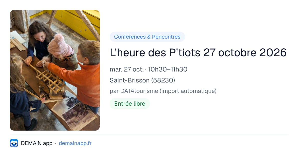 L'heure des P'tiots 27 octobre 2026 — Saint-Brisson