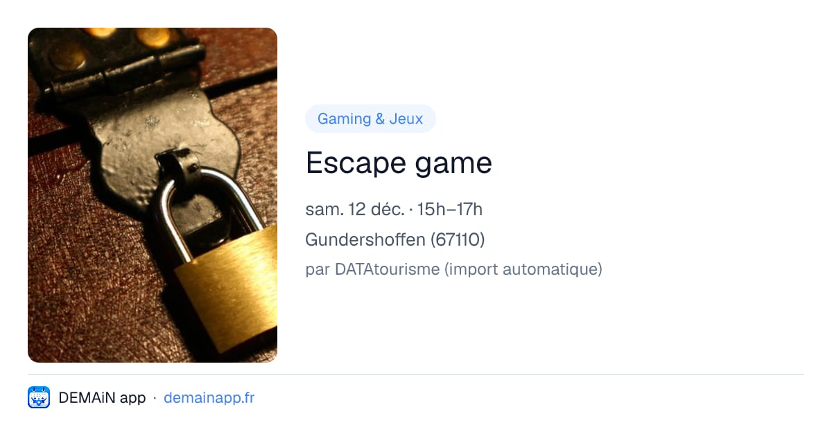 Escape game — Gundershoffen