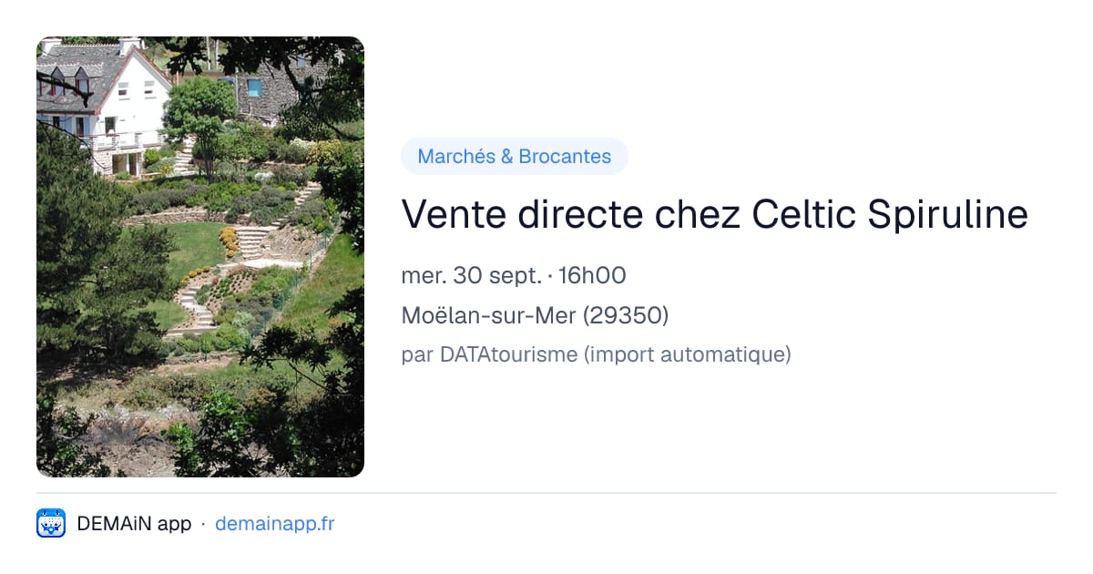 Vente directe chez Celtic Spiruline — Moëlan-sur-Mer
