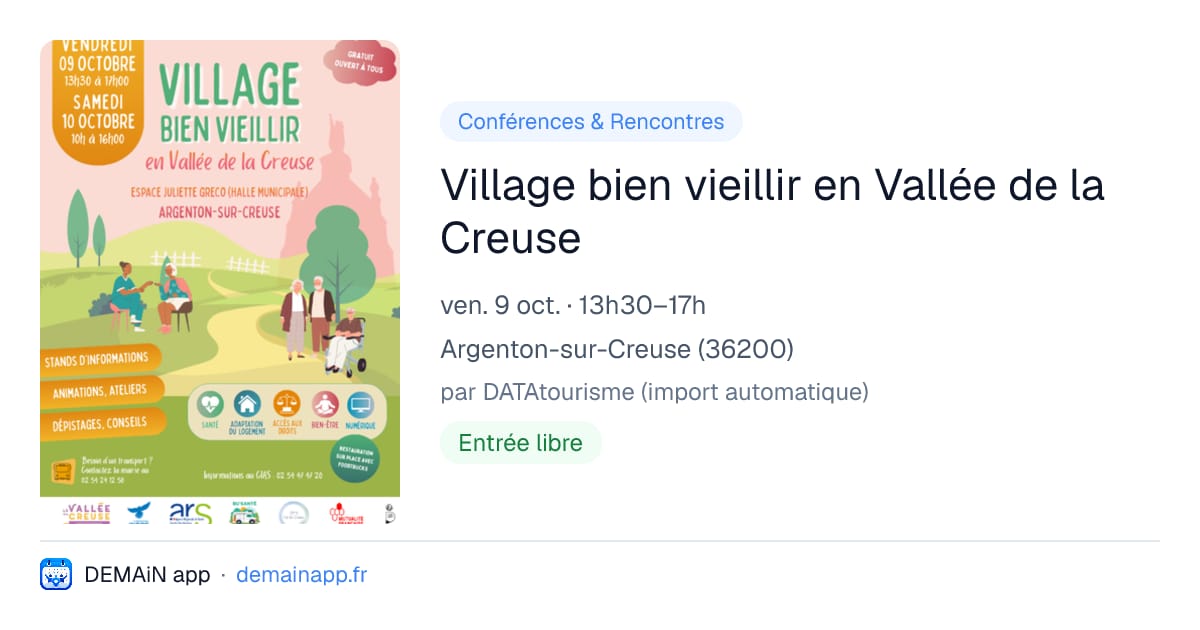 Village bien vieillir en Vallée de la Creuse — Argenton-sur-Creuse