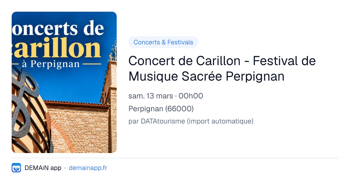 Concert de Carillon - Festival de Musique Sacrée Perpignan — Perpignan