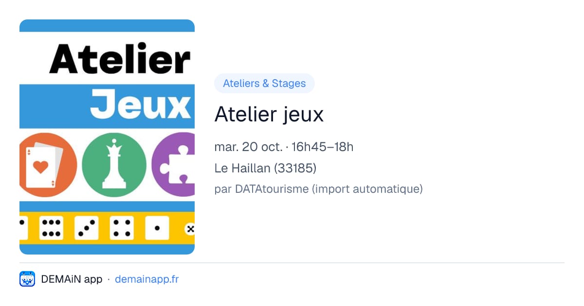 Atelier jeux — Le Haillan